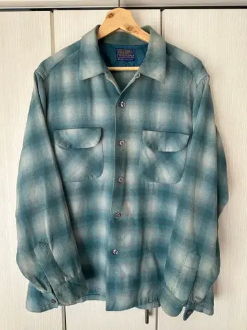 오늘 23시까지 게재 Pendleton 보드 셔츠 60's 옴브레 체크