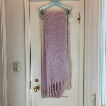 연보라색 프린지 장식 대형 스톨 머플러