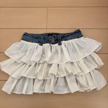 데님 캉캉 스커트 데님 리메이크 스커트