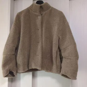 미사용 실내 착용만 n'Or 플리스 보아 자켓 베이지