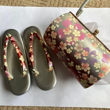 벚꽃 꽃무늬 조리와 백 세트