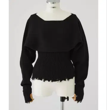 림아크 데미지 핏 니트 탑스