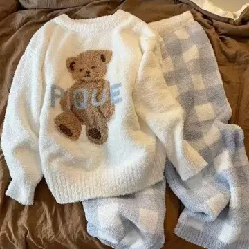 보송보송 곰 자수 룸웨어 세트