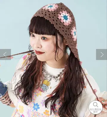 플라워 배색 보닛 모자 (유나마루)