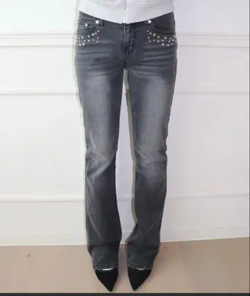 Dear formm 스톤 부착 다크 그레이 FCMM 데님 팬츠 M 사이즈