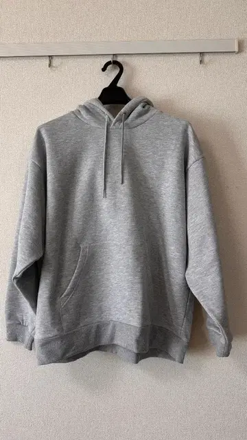 [ SENSE OF PLACE ] 그레이 후드 부착 후드 맨투맨 L