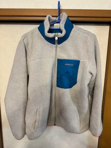adidas 플리스 자켓 크림색/파랑