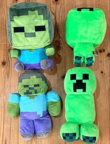 마인크래프트 좀비 크리퍼 봉제 인형 세트