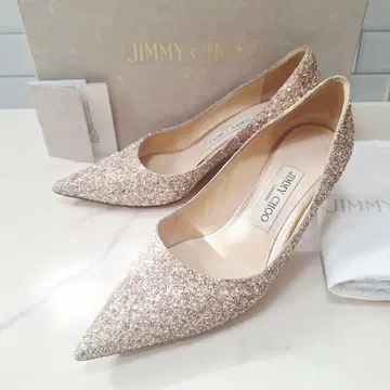 Jimmy Choo 지미추 글리터 펌프스 24 핑크 실버
