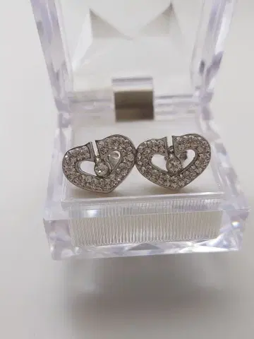 핸드메이드 하트형 크리스탈 귀걸이