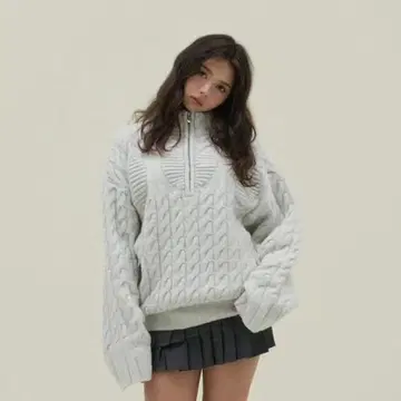 andmary 앤드마리 Heart loose knit gray