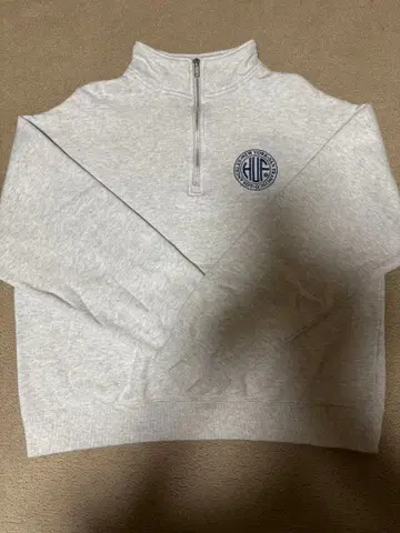 HUF 그레이 하프 지퍼 맨투맨 S