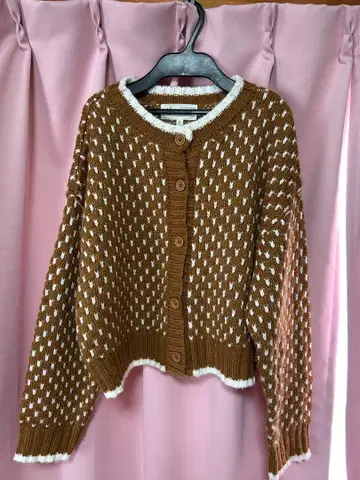 니트 가디건 브라운