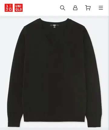 유니클로 캐시미어 100% V넥 스웨터 니트 블랙 XL 사이즈