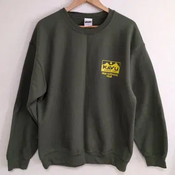 KAVU 올리브 그린 맨투맨 L