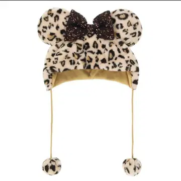디즈니 미니 마우스 레오파드 무늬 팬캡 브라운