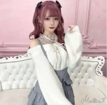 MA*RS MARS 마즈 어깨 트임 샤기 니트탑 핑크