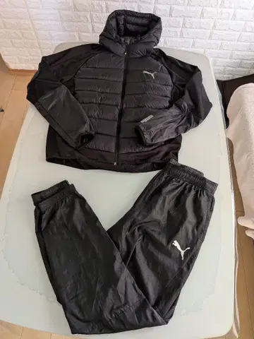 PUMA 푸마 하이브리드 다운 자켓 나일론 팬츠 상하의 세트