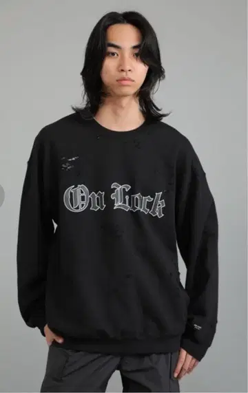 DELUXE 데미지 풀오버 맨투맨 XL 사이즈