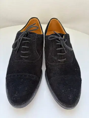 블랙 스웨이드 윙팁 드레스 슈즈