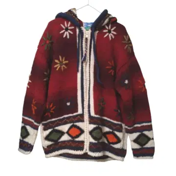 에콰도르 니트 가디건 후드티 꽃 itimi otoe