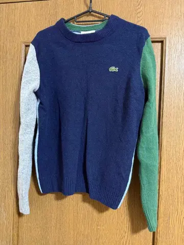 라코스테 컬러 블록 니트 스웨터