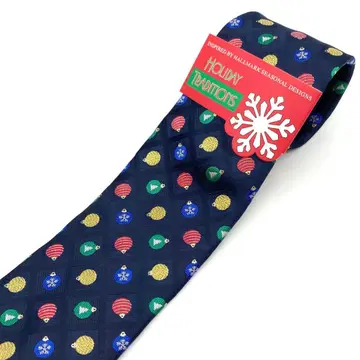 새상품 HALL MARK 크리스마스 넥타이 오너먼트 포멀 네이비 컬러