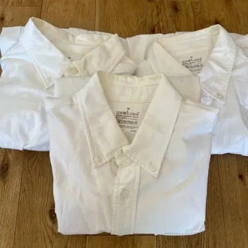 무인양품 워싱 옥스 버튼 다운 긴팔 셔츠 M 사이즈 3장 세트