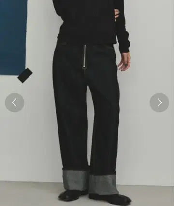 아웃 지퍼 롤업 루즈 데님 프리 사이즈