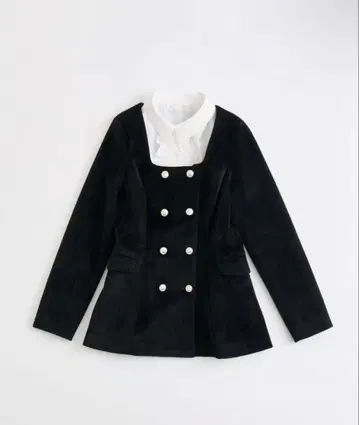 올리브 데 올리브 클래시컬 프릴 칼라 자켓 블랙
