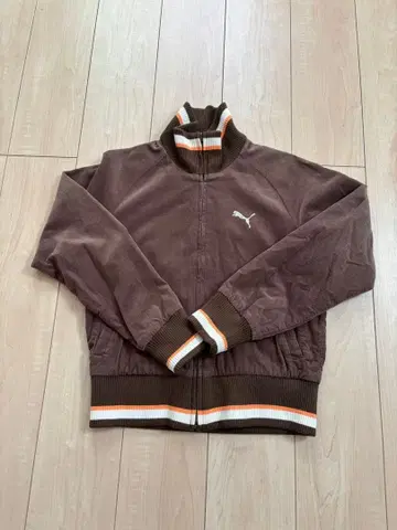 Puma 집업 자켓 브라운/화이트