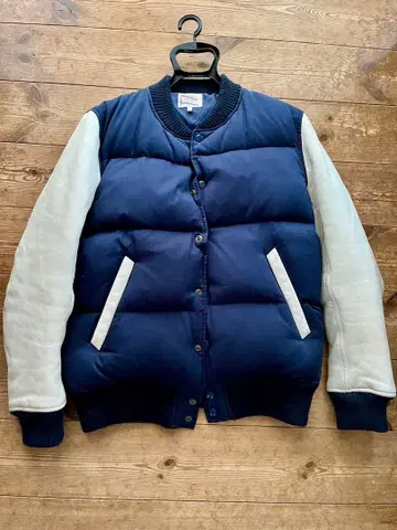 The DUFFER Of ST.GEORGE 바시티 자켓 L 가죽 네이비