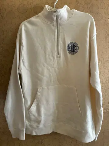 HUF 화이트 하프 지퍼 맨투맨