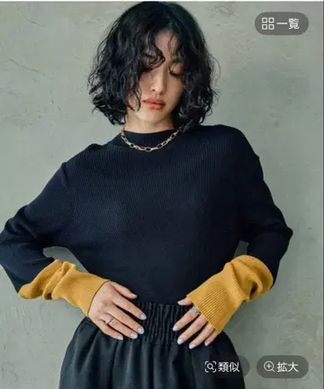 LEPSIM 12게이지 배색 하이넥 풀오버