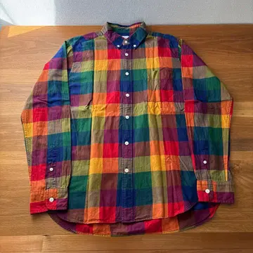 BEAMS ORIGINAL FABRIC 체크 무늬 셔츠 M 사이즈