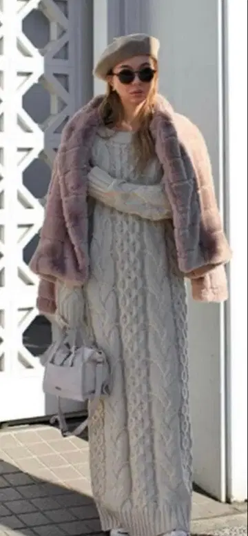 room306 케이블 니트 원피스 S