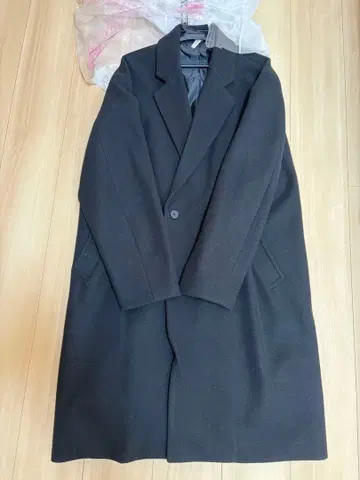 BEAMS HEART 블랙 체스터 코트 L 사이즈