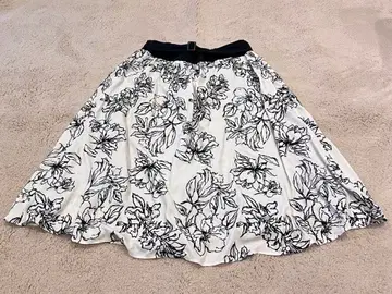 플라워 프린트 플레어 스커트 빅 사이즈(4L)