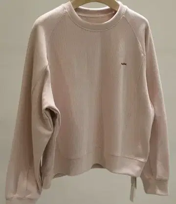 핑크 리브 편직 트레이닝복 긴팔