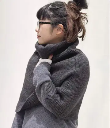 AP STUDIO 리브 니트 케이프 그레이