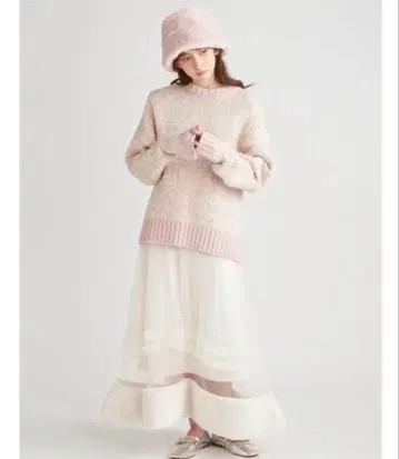 새상품급 FURFUR 에코 퍼 헴 스커트