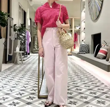 투모로우랜드 MACPHEE 데님 핑크 데님 벚꽃색