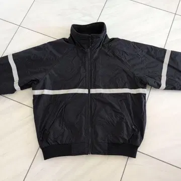 4PORT AUTHORITY 블랙 나일론 자켓 반사 블루종 경량 플리스