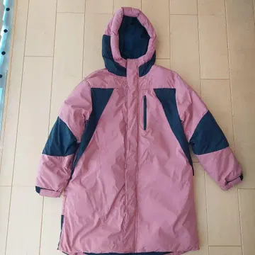 워크맨 롱 기장 패딩 자켓 핑크 x 네이비