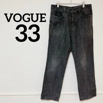 1점 VOGUE [33] 블랙 스트레이트 데님 데님 팬츠