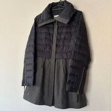 플라스테/네이비 x 그레이 다운 자켓