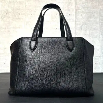 [ 미사용급 ] WAKO 긴자 와코 주름 가죽 카프 가죽 블랙 핸드백