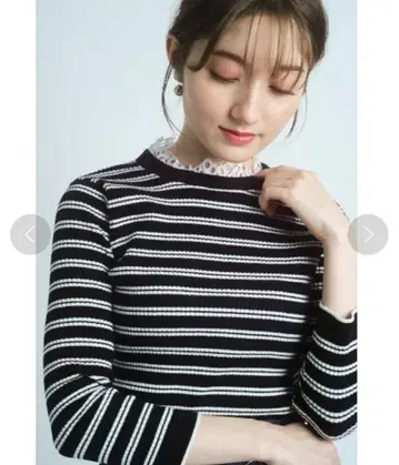 아푸와이저 리셰 스탠드 프릴 리브 니트