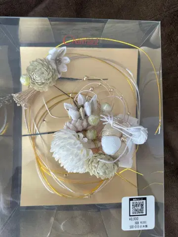 일본풍 머리 장식 조화 화이트 계열