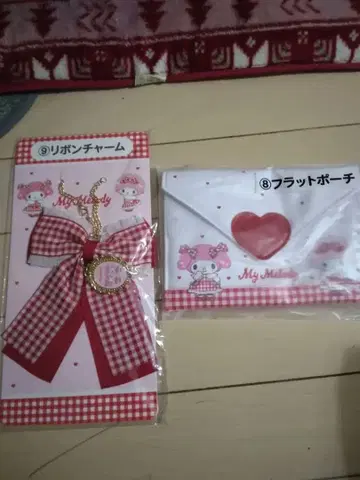 마이멜로디 리본 참, 플랫 파우치 2세트